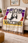 God Is My Vaccine™ Woven Throw Blanket
