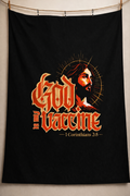 God Is My Vaccine Statement Tapestry – Black Edition