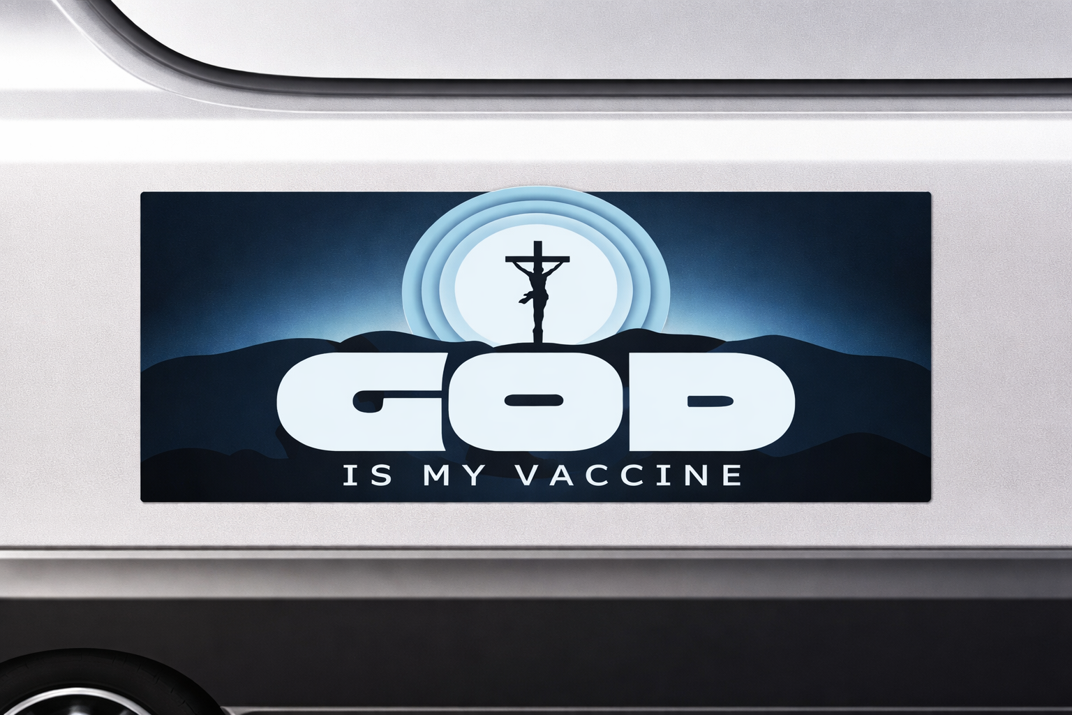 God Is My Vaccine™ Rear Bumper Sticker