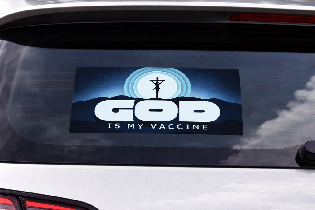 God Is My Vaccine™ Rear Bumper Sticker