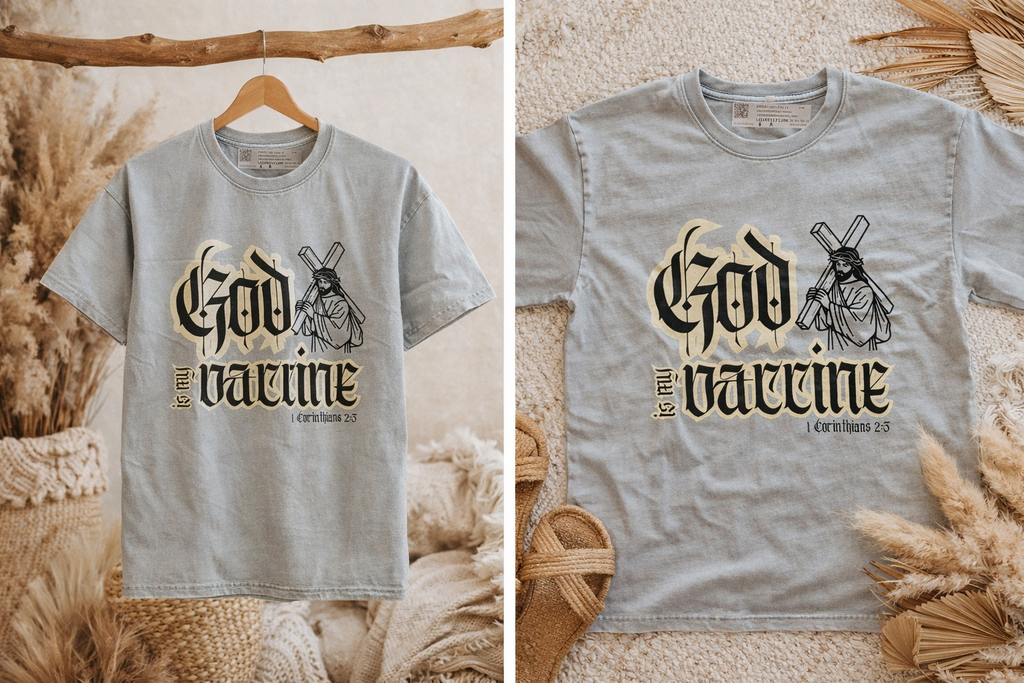 God Is My Vaccine | Washed Vintage Christian Tee